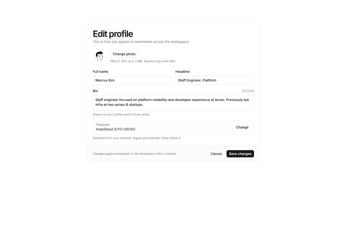Static preview of application-pro-profile-account-edit-profile-form