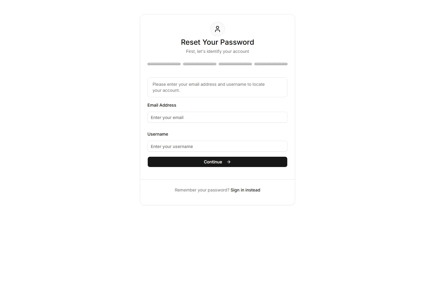 Static preview of application-reset-password-security-question-reset