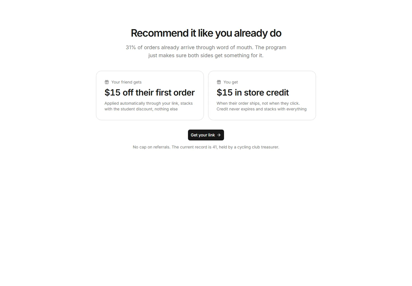 Static preview of ecommerce-pro-promo-sections-referral-program-split
