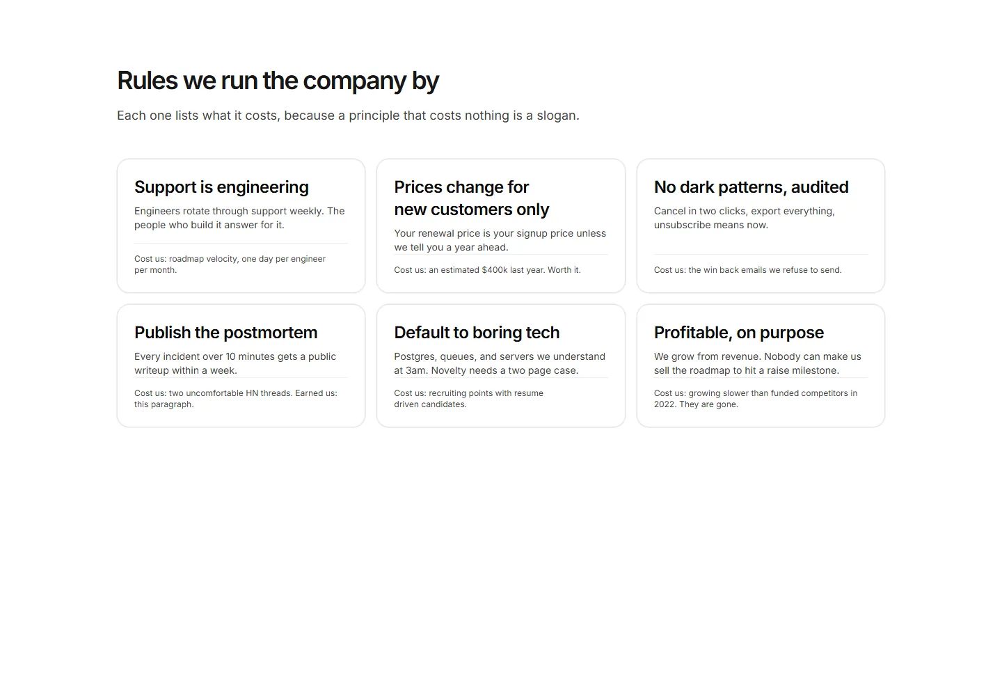 Static preview of marketing-pro-about-sections-operating-principles-grid