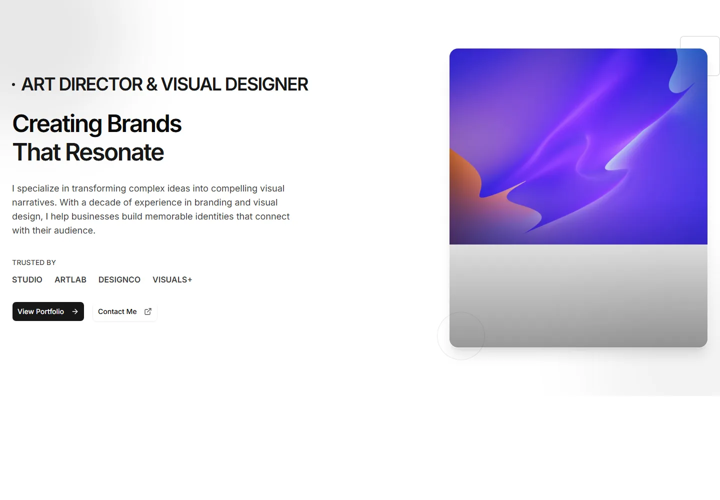 Static preview of portfolio-portfolio-hero-showcases-split-layout