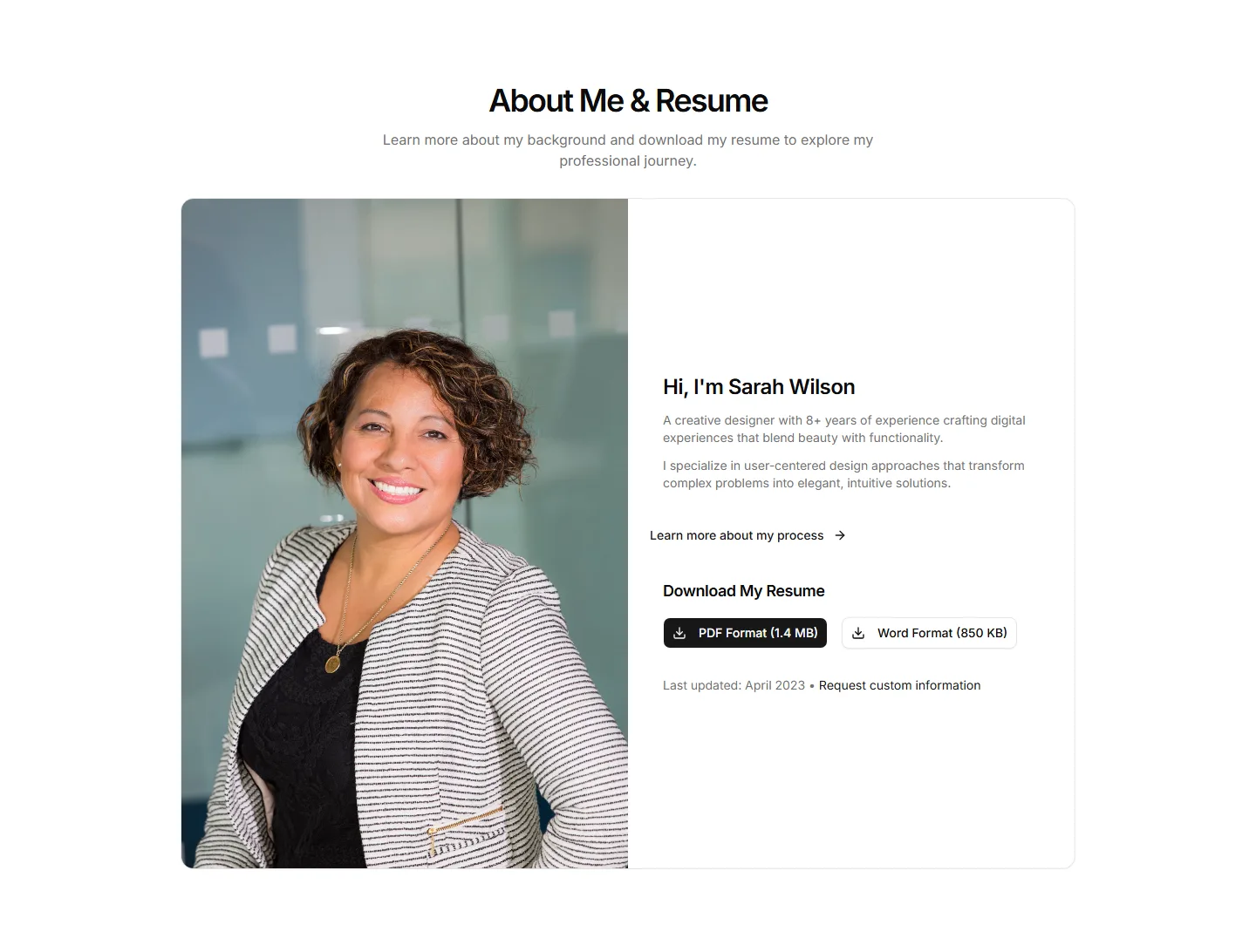 Static preview of portfolio-portfolio-resume-and-downloads-split-layout