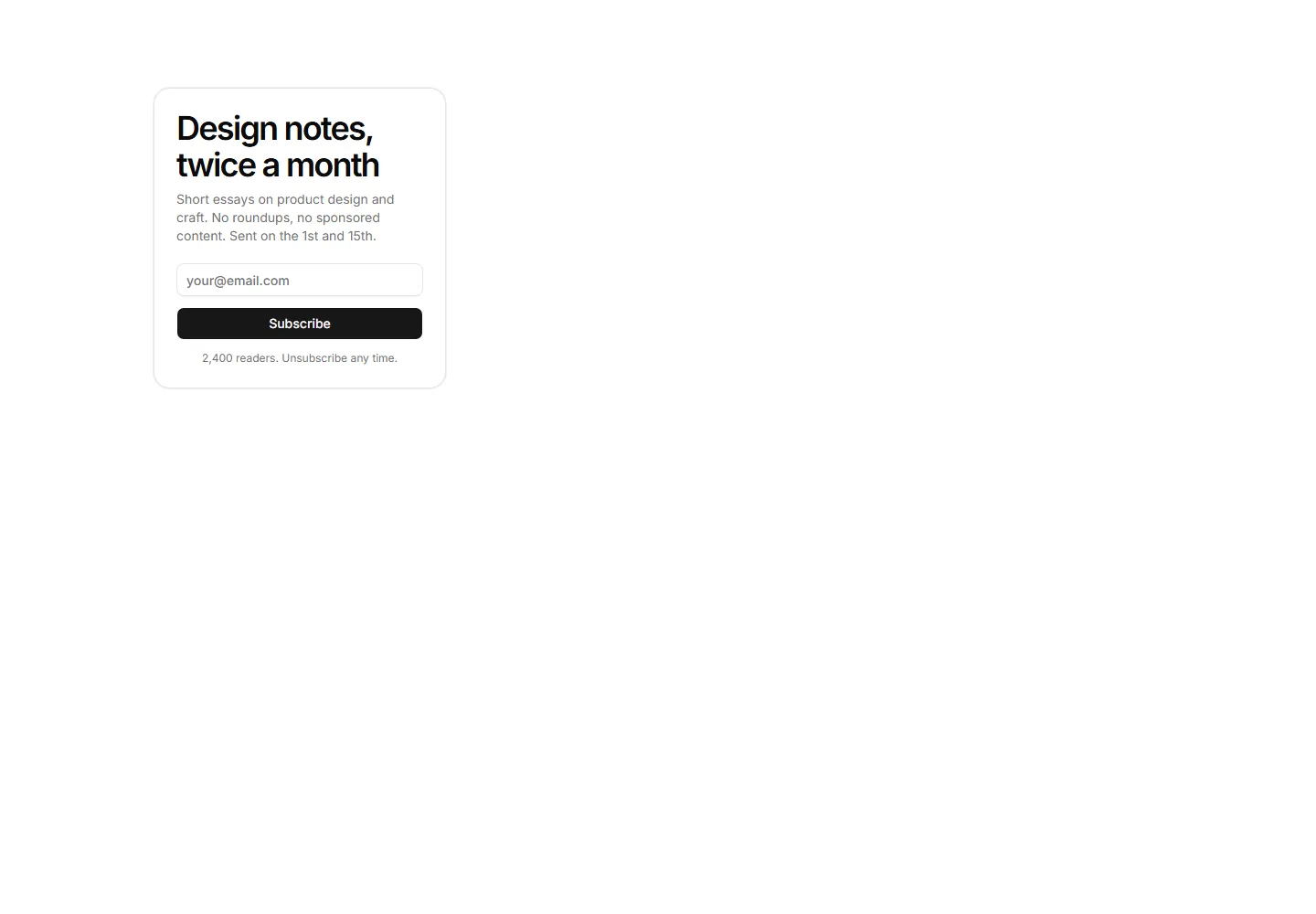Static preview of portfolio-pro-newsletter-sections-sidebar-subscribe
