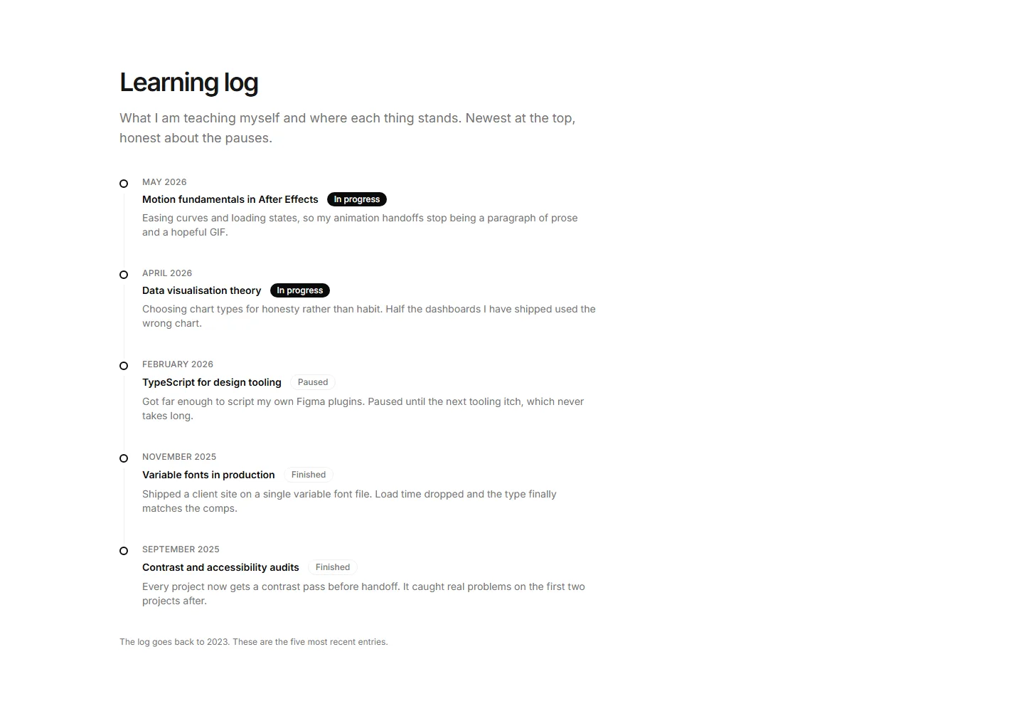 Static preview of portfolio-pro-now-uses-learning-log